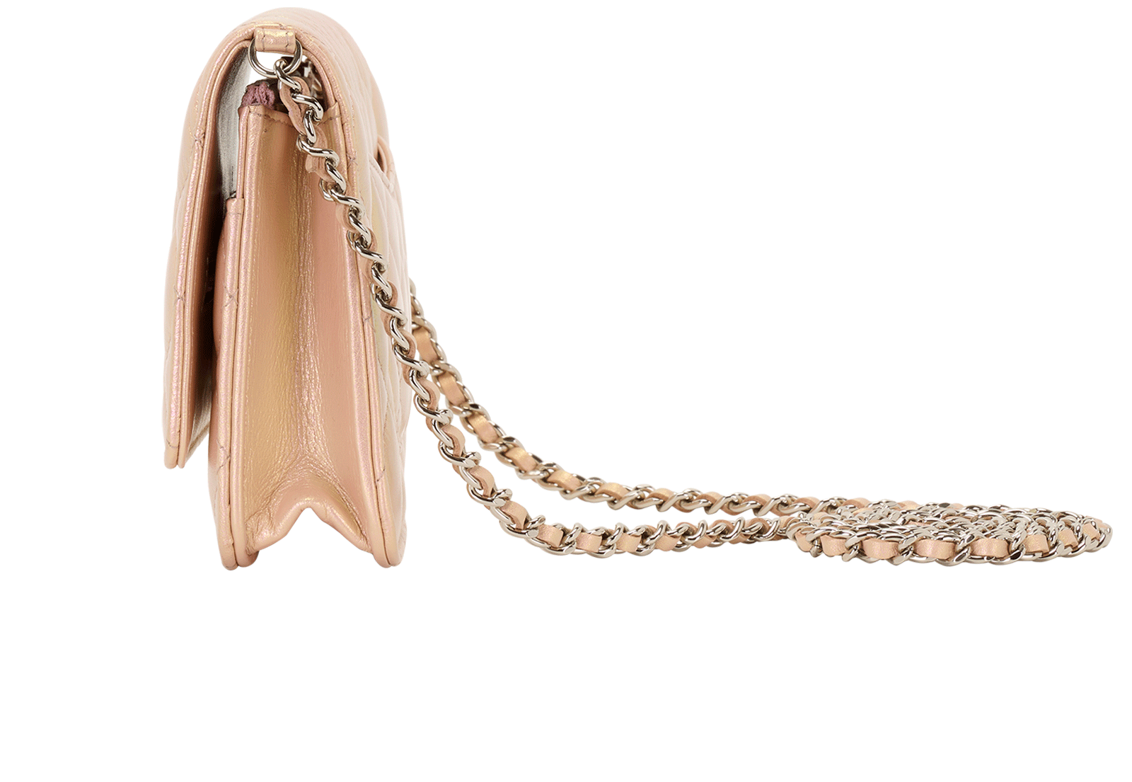 Classic CC Wallet On Chain, &pound;2,500, Handbags, Pink, Leather, Bottom view